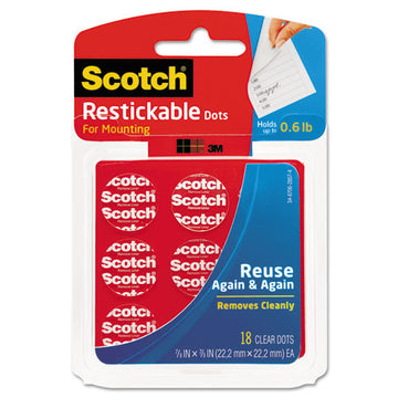 Scotch® Restickable Mounting Tabs, Removable, Holds Up To 1 Lb, 1 X 3, Clear, 6-pack freeshipping - TVN Wholesale
